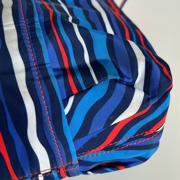 Vera Bradley Preppy Poly Crossbody Tote Bag Cobalt Stripe - Picture 15 of 16